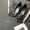 Дизайнерская обувь дизайнер бренд черные балетные квартиры Женщины стеганые кожа