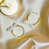Заполненное 14 тыс. Золото классическое ретро натуральное пресноводное барокко двойное жемчужное кольцо 10-12 мм Подарок для женщин RD.