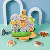 Enfants en bois empiling Balance Building Blocs Bloums Cartoon Animal Parent-Child Interactive Game