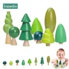 Bopoobo 8Pc/1Set Kids Forest Tree Wooden Toy Building Blocks Montessori Nordic Buiding Blocks Stacking Sensory Educational Toys