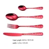 Dinnerware Sets Stainless Steel Christmas Knife Fork Four Pieces Portable Silverware Xmas Cutlery Tableware Kit