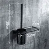 Porte-pinceau de toilette en aluminium / Rack Set Mur Murd Nail Punché avec salle de bain Propre outil Agent Agent Luxury Antique / Noir