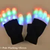 1 Pair LED Flashing Magic Gloves Colorful Finger Glowing Glove for Kids Adult