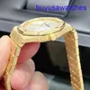 AP Movement Wrist Watch Royal Oak Series Watch Femme Women's Women's 33 mm Diamètre Quartz Mouvement Steel White Gold Gold Rose Casual Men's Watch 67651ba.zz.1261ba.01