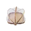 Ręcznie tkany bambusowy pokarm serwowy koszyk namiotowy taca owoce warzywne chleb do przechowywania kuchnia kuchnia piknik na zewnątrz pokrywka siatkowa