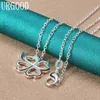 Pendant Necklaces 925 Sterling Silver Four Leaf Clover Pendant Necklace 16-30 Inch Chain For Women Party Engagement Wedding Fashion Jewelry 240410