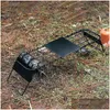 Camp Furniture Cam Cooking Rost Grafe Hochleistungsfaltbare Höhe einstellbare einziehbare Klappfeuer Grill für BBQ Outdoor Picknick Drop DhSue