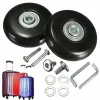 2pcs/set Black Luggage bag Suitcase Replacement Rubber Wheels Axles Repair Accessories No noise Casters