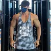 Merkkwaliteit spiervest sportschool camouflage kleding gaas y-back tanktop heren bodybuilding fitness mouwloze sporttrainingen shirt 240328