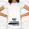 Беременные беременные футболка близнецы сейчас загружаются, пожалуйста, подождите смешной детский подарок подарок для беременности летние рубашки с коротким рукавом