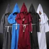 Halloween Medieval Hooded Abbe Plague Dottore Maschera Cappello per maschere per uomo Monk Cosplay Sampunk Priest Horror Wizard Cloak Cape