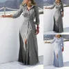 Robes décontractées European et American Cotton Linn Tricoted Women's Cardigan Belt High End Loose BodyCon Retro Club Soil Party Robe