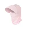 Brede rand hoeden zomer zijden gezicht deksel vrouwen zon hoed met ademende zonnebrand cap outdoor strand anti-uv foldable i3h3