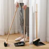 Shimoyama Broom and Stanpan Set Set Cleaning Home Offright Sweloper Broomstick Długie uchwyt Bukowy drewniany podłogę Czyste narzędzie do pędzla do kurzu