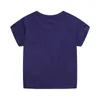 티셔츠 2-7 년 어린이 빛나는 만화 공룡 티셔츠 100%면 베이비 소년 티 여름 새로운 짧은 슬리브 탑 드롭 컨칭 240410