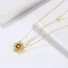 Orsa klejnoty Autentyczny 925 Sterling Srebrny Naturalny Garnet Pierścień Słonecznika Zestaw Neacelet 14K Gold Plated Woman Prezent SSGM12