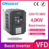 Convertisseur 220 V Entrée monophasée en 380 V Sortie triphasée 11KW 15HP VFD Variable Fréquence Driveur