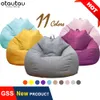 OTAUTAU Big XXL Leinen-Sitzsack-Sofabezug ohne Füllung, Sitzsack-Stuhl, Pouf, Bett, Couch, Ottomane, Sitz, Tatami-Puff, Relax-Lounge-Möbel