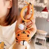 Cute Sheep Crochet Keychain Creative Knitting Black Cat Keyrings For Bag Pendant Knitted Doll Tiger Car Keys Keychain Wholesale