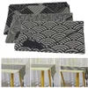 Japan Style imprimé bleu ukiyoe tissage Table Runner Table Table de thé Shoss Armoire Couvre-Cover Table avec Tassel Tassel Table Runner