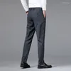 Men's Pants Brand Clothing Summer High Quality Soft Formal Suit Men Business Thin Straight Party Wedding Office Grey Trousers Male