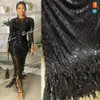 Tassels Sequins Style African Net Lace Elastic Tabrics 2024 Fabrics de dentelle à maillage brodé de haute qualité