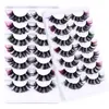 Partihandel 7 par DD Curl ryska ögonfransar Curl Eyelashes Eye End Color Segment DIY False Eyelashs