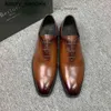 Berluti Business Leather Shoes Oxford Calfskin Handmade Top Quality Berlutis Venezia hand-painted with crocodile pattern up formalwq D58H