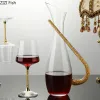 Nordic Light Luxury Gold Foil Crystal Glass Goblet and Decanter Set Family Party Bar Wine Glass Set Champagne Cocktail Glass Set