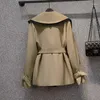 여자 트렌치 코트 2024 한국의 긴 소매 숙녀 윈드 브레이커 재킷 패션 느슨한 여성 겉옷 봄 가을 코트