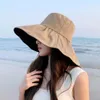 NOUVELLE nuance de gel noir printemps et d'été pour femmes, protection contre le visage, Protection UV Chatle de soleil, Big Big Brim Fisherman's Hat