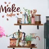 Wallpapers Coffee Wall Stickers Bar Decal Peel Stick Vintage Sign Kitchen Art Decor Restaurant Home Office