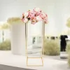 29 * 29 * 80cm Gold Flower Floor Stand Metal Colonne Stand de fleurs Arrangement de fleurs pour le dîner de la fête de mariage