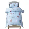 Ensemble de couvercle de couette en coton 3pcs couette lit simple lin linge de lit de lit d'oreiller pour enfants fille nordique literie de lit de maternelle feuille 240328