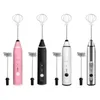 Milk Frother Handheld USB Rechargeable Electric Foam Maker Egg Beater for Coffee Mini Milk Foamer Drink Mixer with 2 Whisks