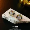 Sier Needle Pearl Set Diamond Crystal Flower Palace Style Tempérament Personnalisé Moucles d'oreilles pour femmes