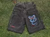 Y2K American High Street Men shorts mönster tryck retro hiphop hiphop män och kvinnor denim shorts män shorts 240329