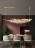 Feather Restaurant Chandelier Bar Table Led Chandelier New Modern Minimalist Light Luxury Italian Chandeliers For Dining Room