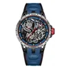 Designer Sport Obstlo Watch For Men Blue Skeleton Dial Selve Automatic Auto-Wind Wind Strap LM LM