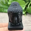 1 adet doğal kristal obsidiyen Buddha kafa oymaları heykel heykel ofisi masası feng shui süsleme ev dekorasyonu