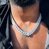 Iced Out Hiphop Jewelry Sterling Sier Buss Down Down 15mm VVS Moissanite Cuban Chain
