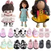 5 см панда -лук кожаные кукол для России, Лесли, Лизы, Нэнси кукол Мини -кукол Сапоги для американской 14 -дюймовой девушки кукла