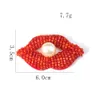 2pc chiodo a mano perline rosse labbra rosse patch di strass in pasta per labbra per labbra bulm patch decorazioni per rossetto per rossetto abbigliamento accessorio cucitura