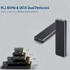 Kapsling M.2 SSD NVME -kapsling 10Gbps USB3.1 Gen2 för M.2 PCIe NVME SATA SSD 2230/2242/2260/2280 M2 Extern fallläsare med UASP, trim