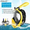 Dykmasker snorkling mask vuxen undervattens anti dimma full ansikte dykning mask snorkel dykglasögon simning snorkel dykning utrustning y240410