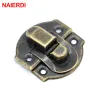 10pcs Naiserdi Lock Antique Lock Jóia de madeira Cadlock decorativo 21x20mm Metal Hasps trava com parafuso Furniture Vintage Hardware