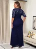 Plus Size Elegant Party Evening Formal Lace Dresses For Women 240410