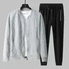 Herren Tracksuits Männer klassische schwarze Reißverschlussjacke Sweatshirts Baseball Kleidung Zwei-teiliger Tracksuit High Qualit Casual Pants Plus Size Mode Mode