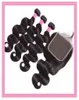 Indian Human Virgin Hair Body Wave 3 Bundles avec 6x6 Close de dente