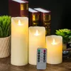 3pcs 1pcs 양초 조명 Led Flameless Candles Light Timer 원격 제어 부드러운 깜박이는 캔들 라이트 배터리 작동 Y237Y